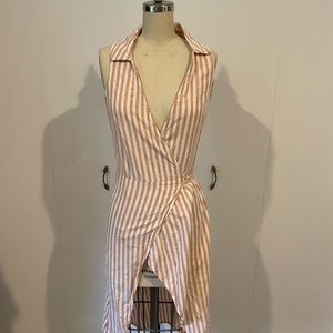 O’Neill red stripe wrap dress , beach cover